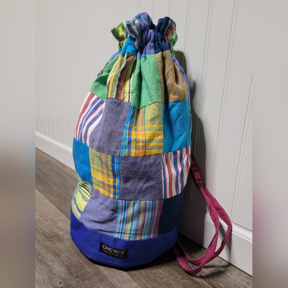 One-Way Kilkoy Patchwork Drawstring Backpack Cinc… - image 1